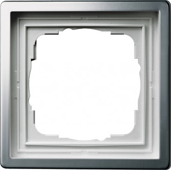 0211114 Рамка F100 Платина 1-постовая Gira фото