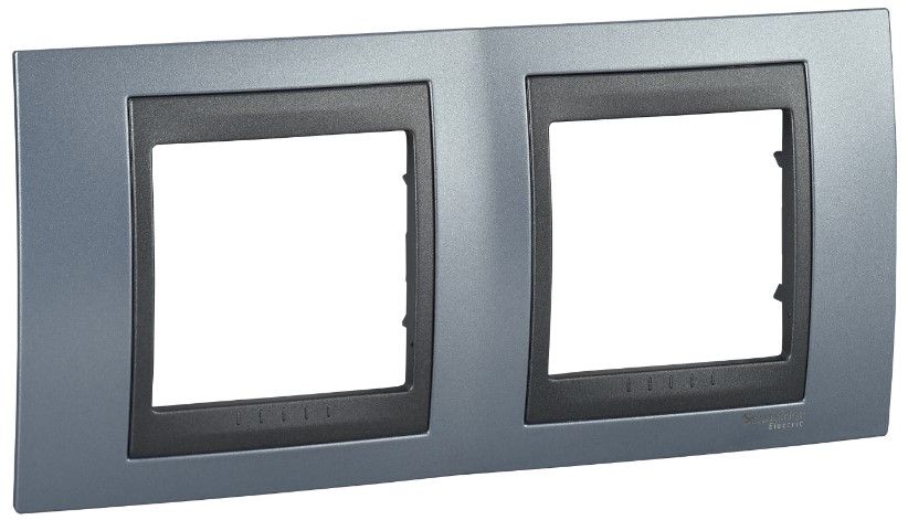 

MGU66.004.298 Рамка Unica Top Берилл / Графит 2-постовая Schneider Electric, Unica Top MGU66.004.298