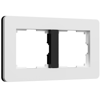 W0023068 Рамка на 2 поста Split (белый/черный, soft-touch) Werkel a067989 фото