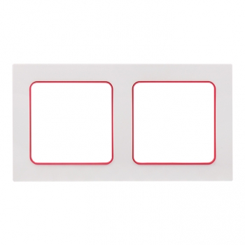 Рамка 2-ая Белый, красная линия EKF Стокгольм EXM-G-305-20 фото