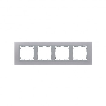 82947-33 Рамка декоративная, 4 поста, Simon 82 Nature, Металл, алюминий-алюминий фото