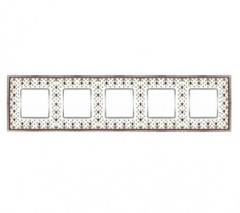 FD01475MACB Рамка Belle Epoque Porcelain Brown LYS / Bright chrome 5-постовая гор/верт. Fede фото