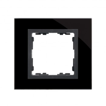 82817-32 Рамка декоративная, 1 пост, Simon 82 Nature, Стекло, чёрный-графит фото