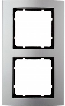 10123004 Рамка B.3 Алюминий / Антрацитовый 2-постовая вертикальная Berker фото