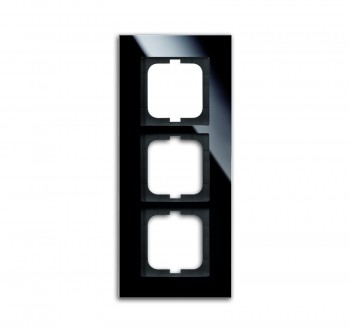 Рамка 3-постовая, черное стекло ABB Carat 1723-825 фото