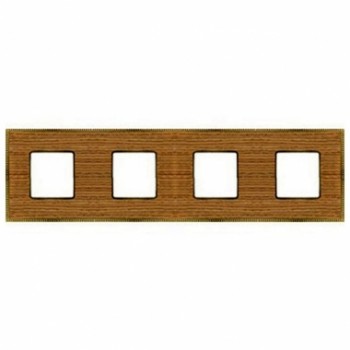 FD01454CCB Рамка Belle Epoque Wood Cherry / Bright chrome 4-постовая гор/верт. Fede фото