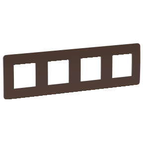 NU280816 Рамка Unica Studio Color Шоколад / белый 4-постовая Schneider Electric фото