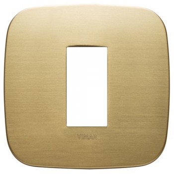 19671.12 Рамка Arke Round Обработанная щеткой латунь 1 модуль Vimar фото