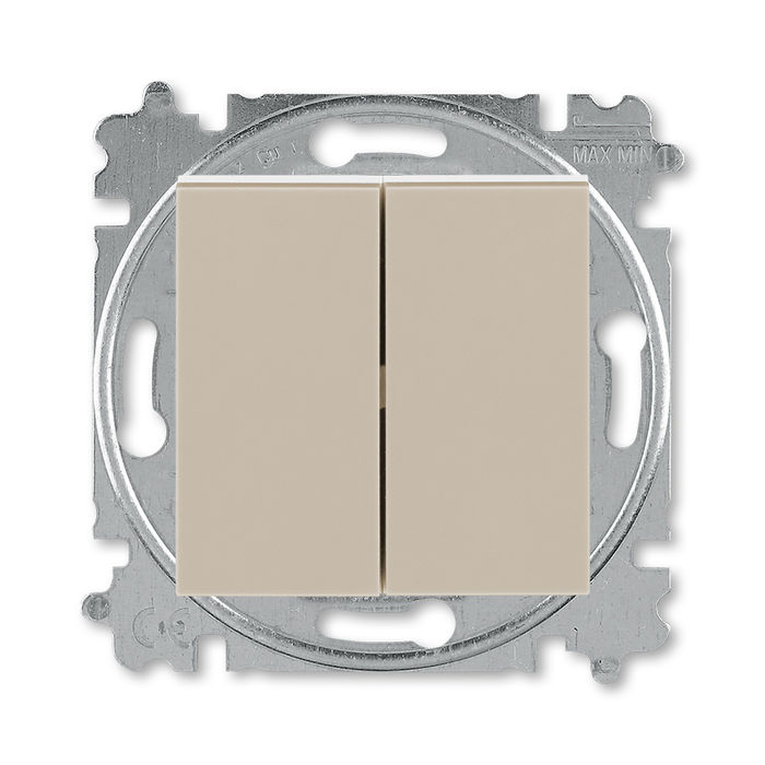 

Переключатель двухклавишный ABB Levit кофе макиато / белый 3559H-A52445 18W 2CHH595245A6018, Levit 3559H-A52445 18W