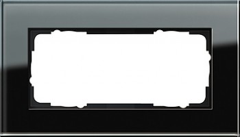 100205 Рамка без перегородки Esprit Черное стекло 2-постовая Gira фото