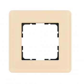 Стеклянная матовая закругленная рамка  тауп 1 пост Jasmart G-Glass G1001GT-RM фото