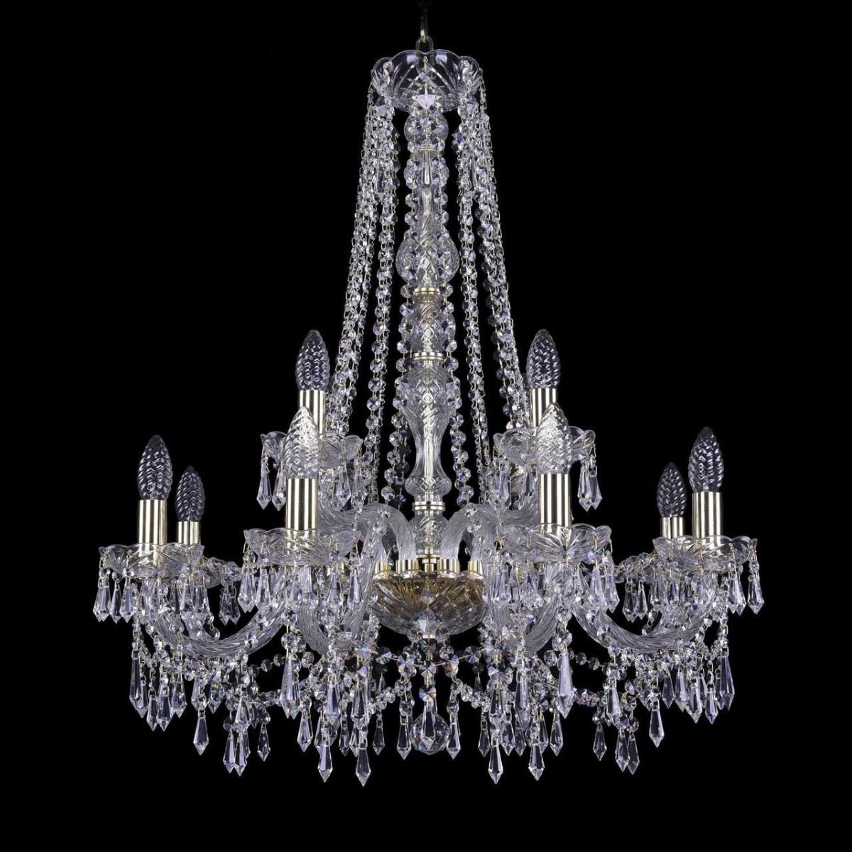 

Подвесная люстра Bohemia Ivele 1403/8+4/240/h-76/G, Золотой, 1403 Gold 1403/8+4/240/h-76/G