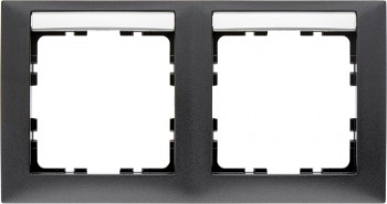 10229969 Рамка с полем для надписей S.1 Антрацит матовый 2-постовая Berker фото