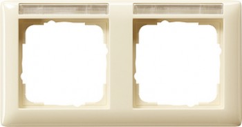 109201 Рамка Standard 55 Кремовый глянец, с полем для надписи 2-постовая Gira фото