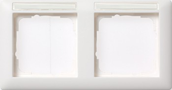 109203 Рамка Standard 55 Белый глянцевый, с полем для надписи 2-постовая Gira фото