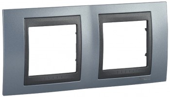 Рамка 2-постовая, берилл/графит Schneider Electric Unica Top MGU66.004.298 фото