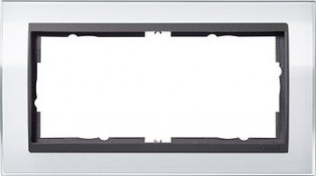 1002728 Рамка без перегородки Event Clear Белый / Черный 2-постовая Gira фото