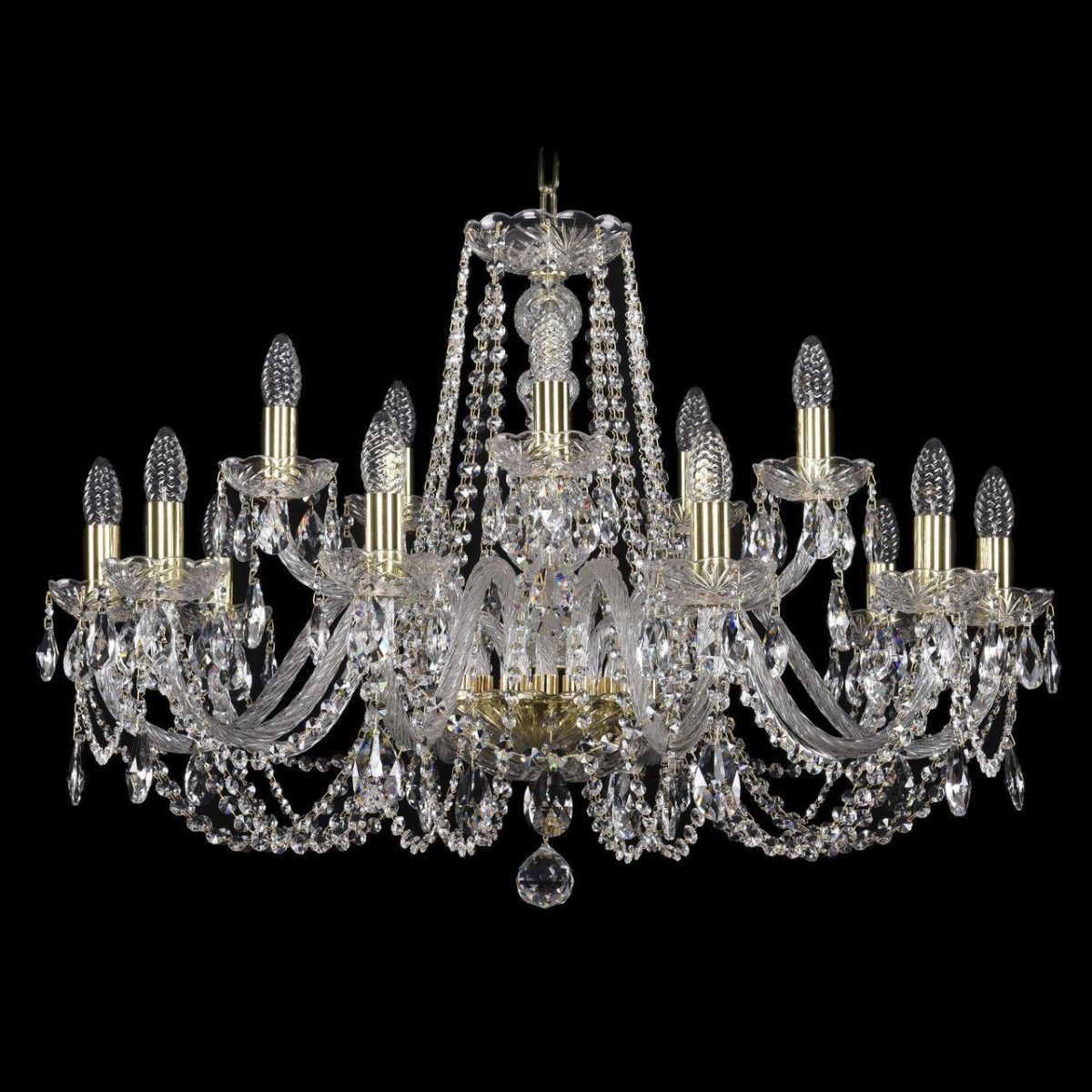 

Подвесная люстра Bohemia Ivele 1402/10+5/300/G, Золотой, 1402 Gold 1402/10+5/300/G
