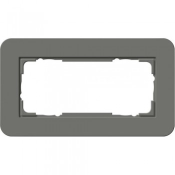 1002423 Рамка с антрацитовой подложкой без перегородки E3 Темно-серый / Антрацит 2-постовая Gira фото