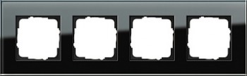 021405 Рамка Esprit Черное стекло 4-постовая Gira фото