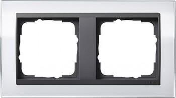 0212728 Рамка Event Clear Белый / Черный 2-постовая Gira фото