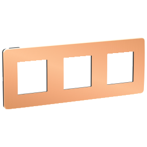 NU280658 Рамка Unica Studio Metal Медь / Антрацит 3-постовая Schneider Electric фото