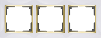 W0031933 Рамка на 3 поста (белый/золото) Snabb Werkel a051644 фото