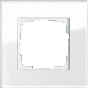021112 Рамка Esprit Белое стекло 1-постовая Gira фото