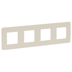 NU280824 Рамка Unica Studio Color Шампань / белый 4-постовая Schneider Electric фото