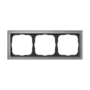 Рамка 3 поста органическое стекло алюминий Systeme Electric Artgallery pure GAL320303 фото