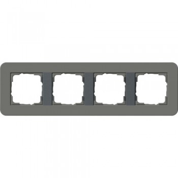 0214423 Рамка с антрацитовой подложкой E3 Темно-серый / Антрацит 4-постовая Gira фото