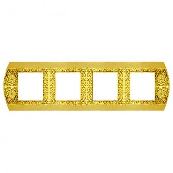 FD01424OB Рамка Sanremo bright gold 4-постовая гор/верт. Fede фото