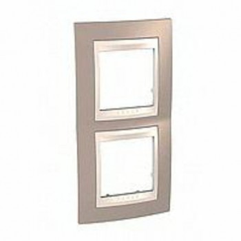 MGU6.004V.574 Рамка Unica Хамелеон коричневый / Бежевый 2-постовая вертикальная Schneider Electric фото