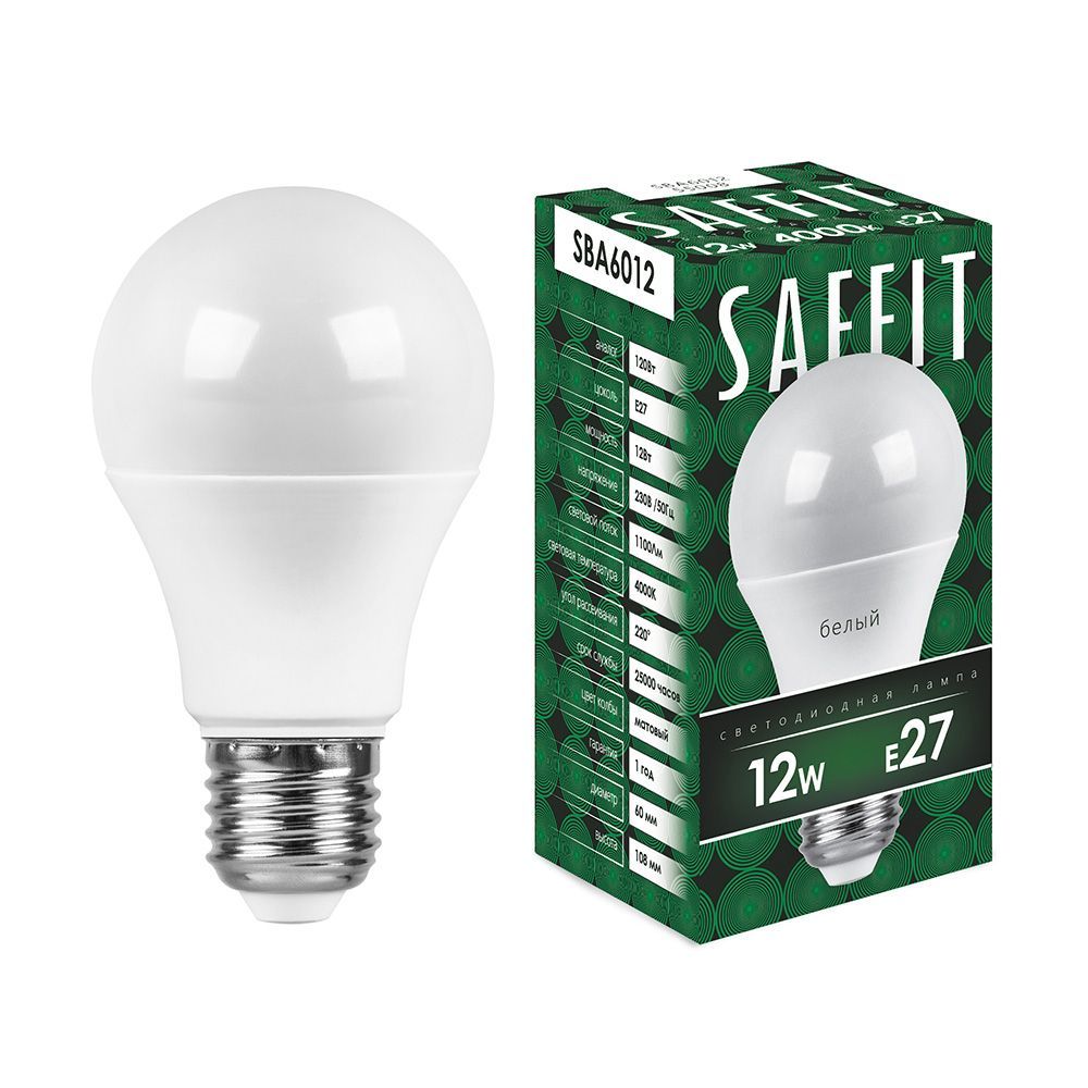 

Светодиодная лампа 12W 230V E27 4000K Feron 55008, Белый, 55008