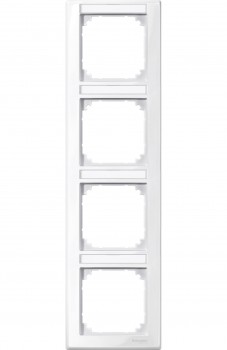 MTN470425 Рамка с полем для надписи M-Smart Активный белый 4-постовая вертикальная Merten фото