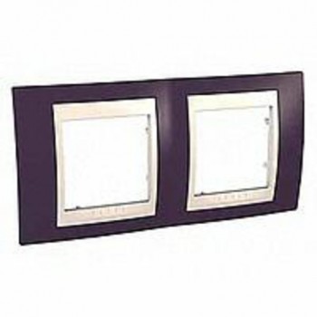 MGU6.004.572 Рамка Unica Хамелеон гранат / Бежевый 2-постовая Schneider Electric фото