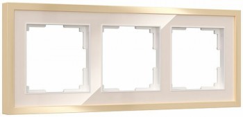 W0032851 Рамка на 3 поста Baguette (айвори/латунь) Werkel a060236 фото