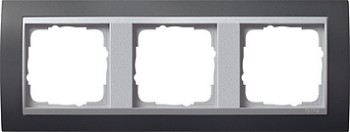 021381 Рамка Event Черный / Алюминий 3-постовая Gira фото
