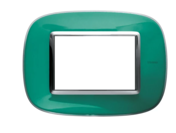 HB4803DV Рамка AXOLUTE 1 пост, овальной формы Мятная карамель. Итальянский стандарт, 3 модуля Bticino фото