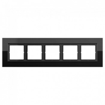 LSP985GLSW Рамка LS Plus Черное стекло 5-постовая Jung фото