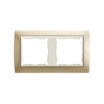 82724-34 Рамка декоративная, 2 поста, Simon 82, шампань-слоновая кость фото