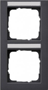 110223 Рамка E2 Антрацит 2-постовая вертикальная Gira фото