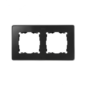 8201620-240 Рамка декоративная, 2 поста, Select, Simon 82 Detail, графит-алюминий фото