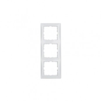 10138989 Рамка S.1 Полярная белизна с блеском 3-постовая вертикальная Berker фото