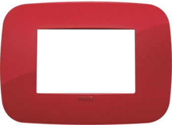 19683.85 Рамка Arke Round Красный 3-модульная Vimar фото