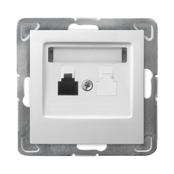 

Ospel Impresja Белый Розетка телефонная 1-я, без рамки GPT-1Y/m/00, Impresja GPT-1Y/m/00