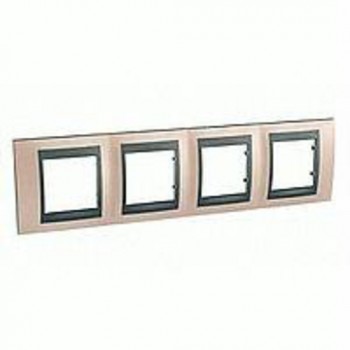 Рамка 4-постовая, оникс/графит Schneider Electric Unica Top MGU66.008.296 фото