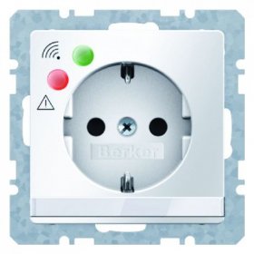 

41086089 Розетка SCHUKO с защитой от перенапряжения и полем для надписи цвет: полярная белизна, с эффектом бархата, Q.1 Berker, Q.7 41086089