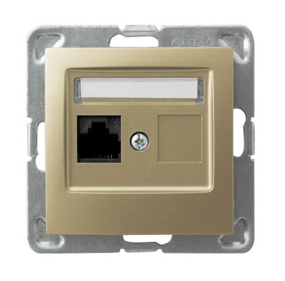 

Ospel Impresja Золотой металлик Розетка компьютерная 1-я, категория 5e, RJ-45, без рамки GPK-1Y/K/m/28, Impresja GPK-1Y/K/m/28