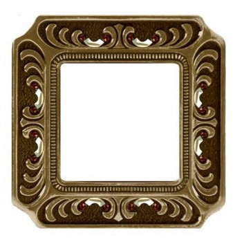 FD01351PBCL Рамка Siena Светлая бронза / Кристалл 1-постовая Fede фото